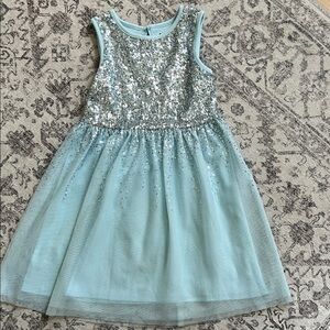 Elsa Cinderella dress Disney tulle silver sequins size 6x Frozen Jumping Beans